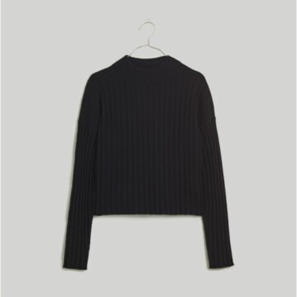 Madewell Plus Mockneck Crop Sweater - True Black